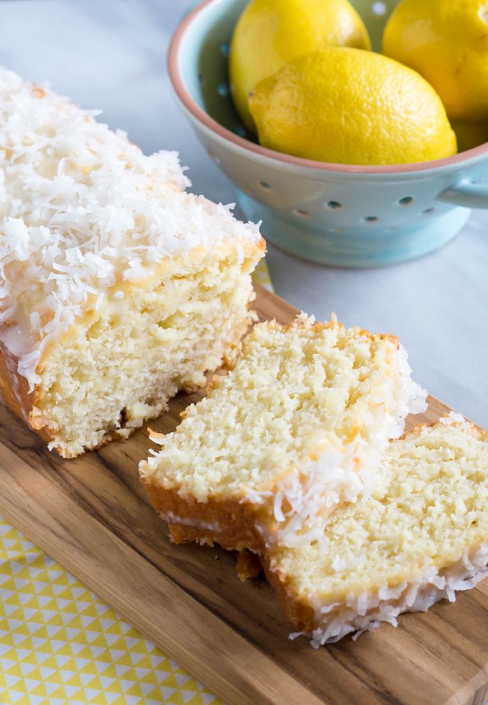Lemon Coconut Quick Bread Bake at 350°